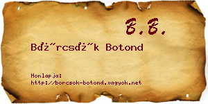 Börcsök Botond névjegykártya
